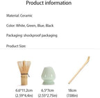 LUNCHS Matcha Whisk Set 3-piece Set Matcha Kit Traditional Japanese Tea Set Matcha Tea Set Suitable as a Gift for Elders Who Love Tea Ceremony(White) - Image 2