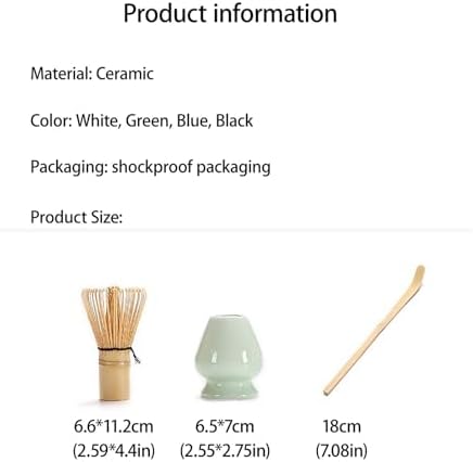 LUNCHS Matcha Whisk Set 3-piece Set Matcha Kit Traditional Japanese Tea Set Matcha Tea Set Suitable as a Gift for Elders Who Love Tea Ceremony(White) - Image 2
