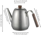 Stainless Steel Teapot Gooseneck Coffee Pot Pour Over Kettle Water Boiler With Wood Knob And Ergonomic Handle Suitable, style to 2, 1600ml Without Tea Infuser - Image 2