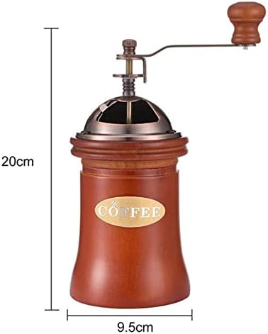 Coffee Grinder Manual Hand Crank Burr Mill Bean Grinder Nut Grinder with Wooden Base Metal Construction Easy Suitable for - Image 3