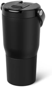 BrüMate Resa Flip 20oz Kids Travel Tumbler with Covered Flip Down Straw | 100% Leakproof Water Bottle | Insulated Stainless Steel | Cup Holder Friendly Silicone Base | 20oz (Matte Black) - Image 2