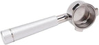 TOPINCN Coffee Portafilter 54mm Bottomless Portafilter Stainless Steel Aluminum Alloy Single Layer Superfine Hole Filter with Frosted Handle for 8 Series (Silver) - Image 3