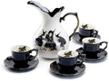 Potter's Studio Witches Brew Pitcher, 4 Flying Witch Tea Cup and Saucer Sets with Gold Trim by Unknown