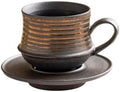 6.8oz 210ml Ceramic Mug Saucer Set Wabi Sabi Retro Coffee Cup by Miasexauisitegiftsshowcase