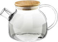 Wilmax Thermo Glass Tea Pot With Bamboo Lid And Removable stainless steel Spring Infuser (32 Fl Oz)|Open Stove Safe by Wilmax+England