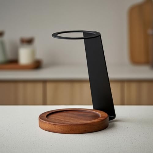 Coffee Stand Pour Over Coffee System Dripper Server Station With Glass Dripper Metal Stand Solid Wood Base Easy Clean Finish Suitable for cafe tasting station - Image 2