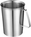 Measuring Cup, Stainless Steel Measuring Cups, Liquid Measuring Jug Water Mixing Juice, Milk Frothing Pitcher Milk Frother Cup with Marking with Handle for Espresso Machines by Unknown