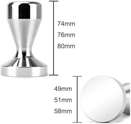 Coffee Tamper, Stainless Steel, For Espresso Machines, Flat Base - Image 4