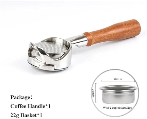 Hollowed Out 58mm Bottomless Portafilter，Compatible For Gaggia，Espresso Machine Barista Accessory(E red wood) - Image 2