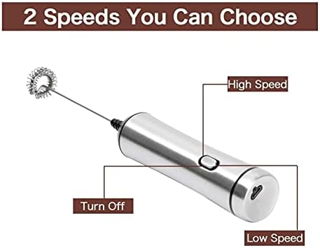 Stainless Steel Motor Milk Frother - Handheld Frother Whisk, Milk Foamer Frother, Mini Blender and Electric Mixer for Coffee, Frappe, Latte, Matcha - Image 3