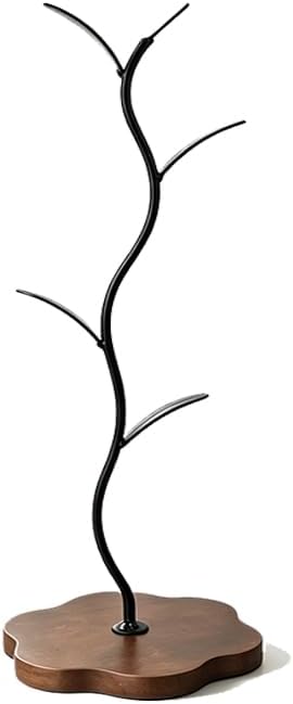 1/2/4Coffee Mug Holder, Mug Tree for Counter Leaf Shaped with Wooden Base (1) by Unknown