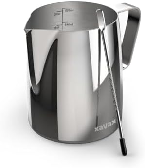 Barista Milk Jug with Latte Art Pen Stainless Steel 600ml Silver by Xavax