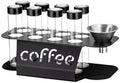Wooden Coffee Bean Sampling Set with Test Tubes, Funnel - Coffee Bean Storage & Tasting Kit for Coffee Lovers, Cafes (C) by KKAFFEELUX