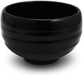 Kyoto Kiyomizu-yaki Earthenware Matcha Bowl - Rokuro Suji – 20.2 fl oz Charming Form, Lead-Free, Gift Box Included - Ideal for Tea and Café au Lait Made in Japan (Black) by COTONOHA