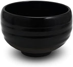 Kyoto Kiyomizu-yaki Earthenware Matcha Bowl - Rokuro Suji – 20.2 fl oz Charming Form, Lead-Free, Gift Box Included - Ideal for Tea and Café au Lait Made in Japan (Black) by COTONOHA