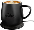 12oz IntelliHeat™ Coffee Mug | Barista’s Choice | Exclusive Wireless SmartSense Pad | Maintains Perfect 135°F | Hand-Crafted Ceramic Mug & Lid | for Tea Drinkers | Backed for Life - Black by Self-heatingMugs