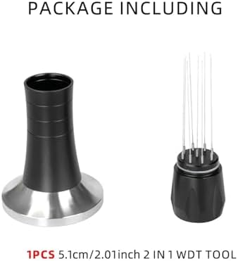 2 In 1 Coffee Stirrer Tamper Espresso Distribution WDT Tool Needle Hammer For Powder Tamping，Easy Clean(51mm) - Image 2