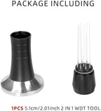 2 In 1 Coffee Stirrer Tamper Espresso Distribution WDT Tool Needle Hammer For Powder Tamping，Easy Clean(51mm) - Image 2