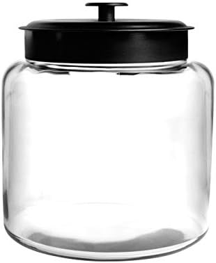 Anchor Hocking Montana 1.5 Gallon Glass Jar with Lid, Black Metal Lid by AnchorHocking