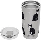 SERENGETI Black And White Cat 20 Oz. Stainless Steel, Vacuum Insulated Tumbler with Spill Proof Lid - 3D Print - Insulated Travel mug for Hot or Cold Drinks (Black And White Cat Tumbler) - Image 4