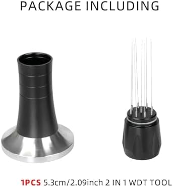 2 In 1 Coffee Stirrer Tamper Espresso Distribution WDT Tool Needle Hammer For Powder Tamping，Easy Clean(53mm) - Image 2