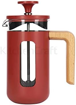 La Cafetière Pisa Stainless Steel Cafetière, Three Cup, Red, Gift Boxed by La+Cafeti%C3%A8re