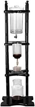 DNYSYSJ Iced Drip Coffee Maker,Cold Brew Drip Tower Iced Coffee Maker Glass Wooden Stand 2500ml 11.02x9.65x45.28inch Brown (Brown 2500ml) by DNYSYSJ