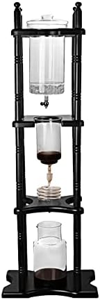 DNYSYSJ Iced Drip Coffee Maker,Cold Brew Drip Tower Iced Coffee Maker Glass Wooden Stand 2500ml 11.02x9.65x45.28inch Brown (Brown 2500ml) by DNYSYSJ