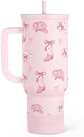 SANDJEST Cowgirl 40oz Slider Tumbler with Handle and Straw - Insulated Stainless Steel Travel Coffee Mug for Women Girls, Gift for Birthday, Christmas by SANDJEST
