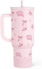 SANDJEST Cowgirl 40oz Slider Tumbler with Handle and Straw - Insulated Stainless Steel Travel Coffee Mug for Women Girls, Gift for Birthday, Christmas by SANDJEST