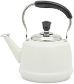 Martha Stewart Kingstree Large 2 Qt Heavy Gauge Stainless Steel Tea Kettle - Linen White Exterior by MarthaStewart