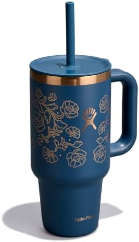Hydro Flask 32 Oz Travel Tumbler with Handle, Lid and Straw - Insulated Stainless Steel in Western Dark Blue - Image 2