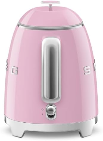 SMEG Mini 50's Retro Style 3 Cup Electric Kettle with Double Wall Anti Slip Base and Water Level Indicator (Pink) - Image 4