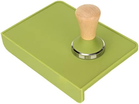Aramox Wood Coffee Tamper with Silicone Tamper Mat Set Stainless Steel Base Beech Handle Even Pressure Easy Clean for Beginners Home Baristas Prep 8.5 X 6.0 X 0.4in (58mm / 2.28in) by Aramox