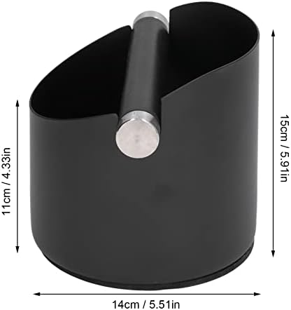 Espresso Coffee Knock Box, Coffee Grounds Container Box, Stainless Steel Rubber Coffee Dump Bin for Home (Black large size (FC-05-2)) - Image 2