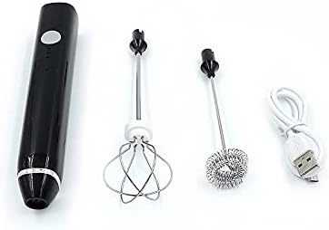 Stainless Steel Motor Milk Frother - Handheld Frother Whisk, Milk Foamer Frother, Mini Blender and Electric Mixer for Coffee, Frappe, Latte, Matcha (Color : Black) - Image 4