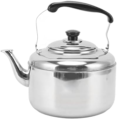 5.5L Large Capacity Tea Pots Anti Rust Stainless Steel, Tea Kettle for Stovetop Gas Cooker Induction Cooker Stainless Steel Kettle Stovetop Whistling Tea Kettle by Yosoo