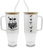 Sip-Sip Hooray! Fourth Wing 40oz Glass Tumbler with Lid and Straw, Bookish Iced Coffee Cup, Romantasy Dragon Gift for Readers, Basgiath Booktok Merch by Sip-SipHooray