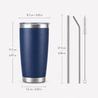 Pandance 20oz Stainless Steel Insulated Tumblers Bulk, Navy Blue, 12 Pack - Image 3