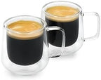 La Cafetière 2pc Siena Double-Walled Espresso Glasses Set, 1ml Insulated Coffee Cups with Handle for Barista Espresso, Stackable and Lightweight by La+Cafeti%C3%A8re