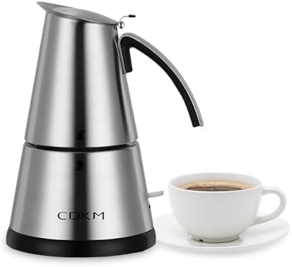 Electric Moka Pot, Stainless Steel, Auto-Shut-Off (2/4 cup) by CDKM
