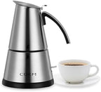 Electric Moka Pot, Stainless Steel, Auto-Shut-Off (2/4 cup) by CDKM