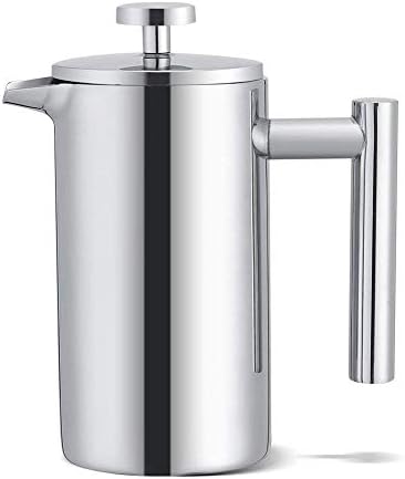 TOPINCN French Press Coffee Maker, Stainless Steel, Double Wall Insulation, Mirror Finish, 350ml, with Filter, for Coffee and Tea by TOPINCN