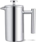 TOPINCN French Press Coffee Maker, Stainless Steel, Double Wall Insulation, Mirror Finish, 350ml, with Filter, for Coffee and Tea by TOPINCN