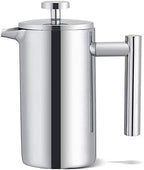 TOPINCN French Press Coffee Maker, Stainless Steel, Double Wall Insulation, Mirror Finish, 350ml, with Filter, for Coffee and Tea by TOPINCN