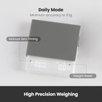 Gemilai Digital Coffee Scales with Timer, 2kg/0.1g High Precision, Accurate Measurement for Espresso and Pour-Over, with LCD Display, Rechargeable, White - Image 3