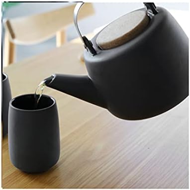 VIVA Scandinavia Nicola Charcoal Porcelain Teapot with Infuser for Loose Leaf Tea | 40 oz Japanese Style Tea Pot, Stainless Steel Infuser Mesh & Cork Lid - Image 4