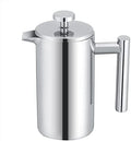 350ML French Press Coffee Maker, Stainless Steel French Press Pot with Double Wall Insulation Cool Touch Handle, for Home Office by OPPWONG