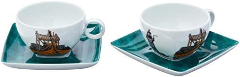 Vista Alegre Alma do Porto Set of 2 Tea Cups & Saucers by Beatriz Lamanna by Unknown