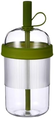 Reusable High-Clarity Copolyester Tumbler with Straw and Cap, 18oz Portable Coffee Mug with Ribbed Grip, Travel Cup for Office and Car - 540ml Multiple Colors (Matcha Green) by Unknown